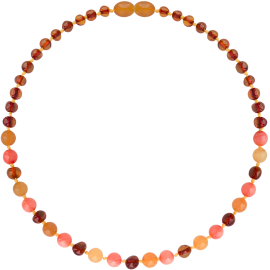 Baroque Cognac/Aventurine/Coral Teething Necklace