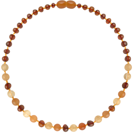 Baroque Cognac/Quartz/Aventurine Teething Necklace