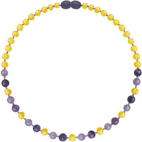 Baroque Lemon/Amethyst/Jade Teething Necklace