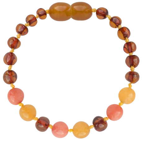 Baroque Cognac/Aventurine/Coral Teething Bracelet