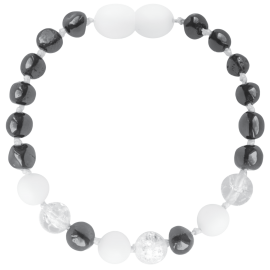 Baroque Cherry/Crystal/White Shell Teething Bracelet