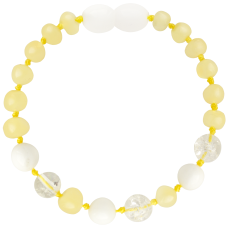 Baroque Milk/Crystal/White Shell Teething Bracelet