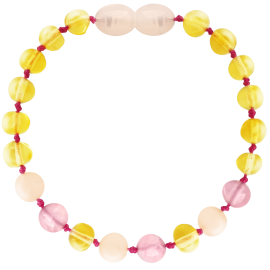 Baroque Lemon/Quartz/Pink Jade Teething Bracelet