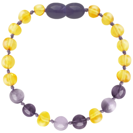 Baroque Lemon/Amethyst/Jade Teething Bracelet