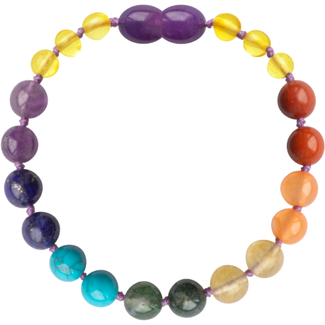 Baroque Lemon/Chakra Gemstones Teething Bracelet