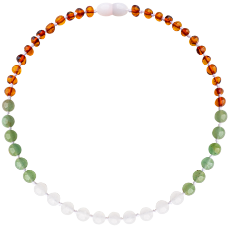 Baroque Cognac/Aventurine/Agate Teething Necklace