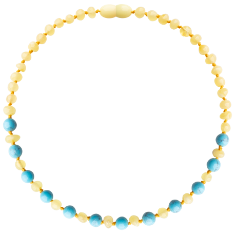 Baroque Milk/Turquoise Teething Necklace