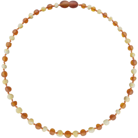Baroque Unpolished Milk/Cognac Teething Necklace