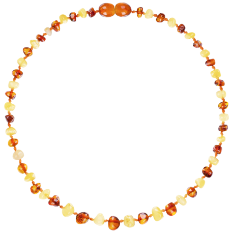 Baroque Multi 2 colors Milk/Cognac Teething Necklace