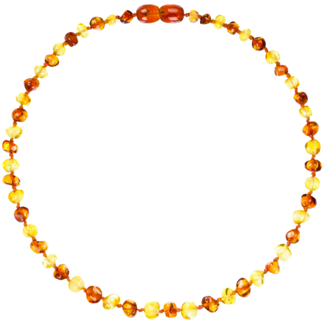 Baroque Multi 2 colors Lemon/Cognac Teething Necklace
