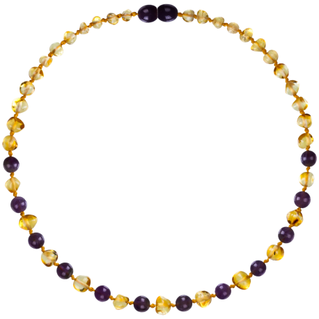 Baroque Lemon/Amethyst Teething Necklace