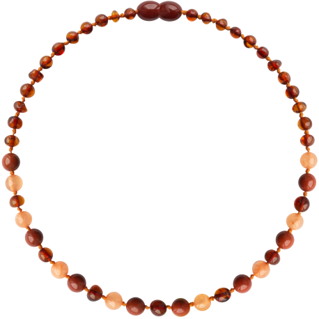 Baroque Cognac/Aventurine/Jasper Teething Necklace