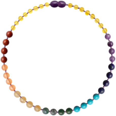Baroque Lemon/Chakra Gemstones Teething Necklace