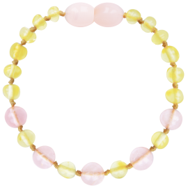 Baroque Lemon/Rose Quartz Teething Bracelet