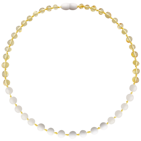Baroque Lemon/White Agate Teething Necklace