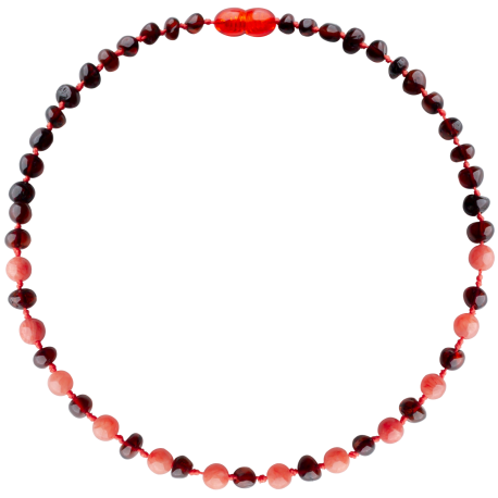 Baroque Light Cherry/Coral Teething Necklace