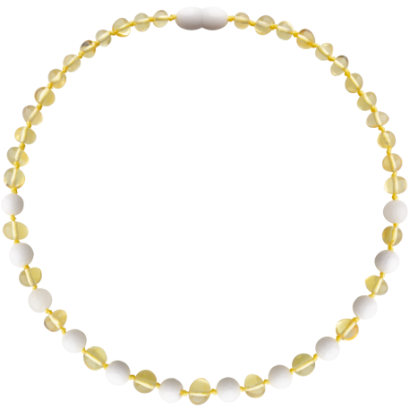 Baroque Lemon/White Agate Teething Necklace