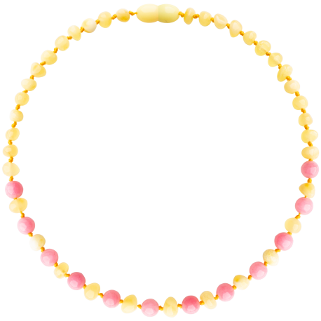 Baroque Milk/Pink Jade Teething Necklace