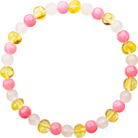 Baroque Lemon/Rose Quartz/Pink Jade Adult Bracelet
