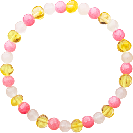 Baroque Lemon/Rose Quartz/Pink Jade Adult Bracelet