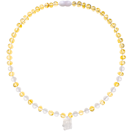 Baroque Lemon/White Quartz with Pendant Adult Necklace