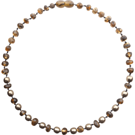 Baroque Raw Honey/Chakra Gemstones Teething Necklace
